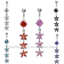 Zircon crystal navel button jewelry Body Jewelry Navel Ring BER-010